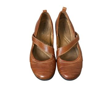 Naturalizer Noland Women's Brown Leather Mary Jane Shoes Slip On Flats Size 6M